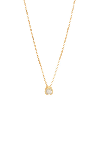 Round Bezel-Set Diamond Necklace