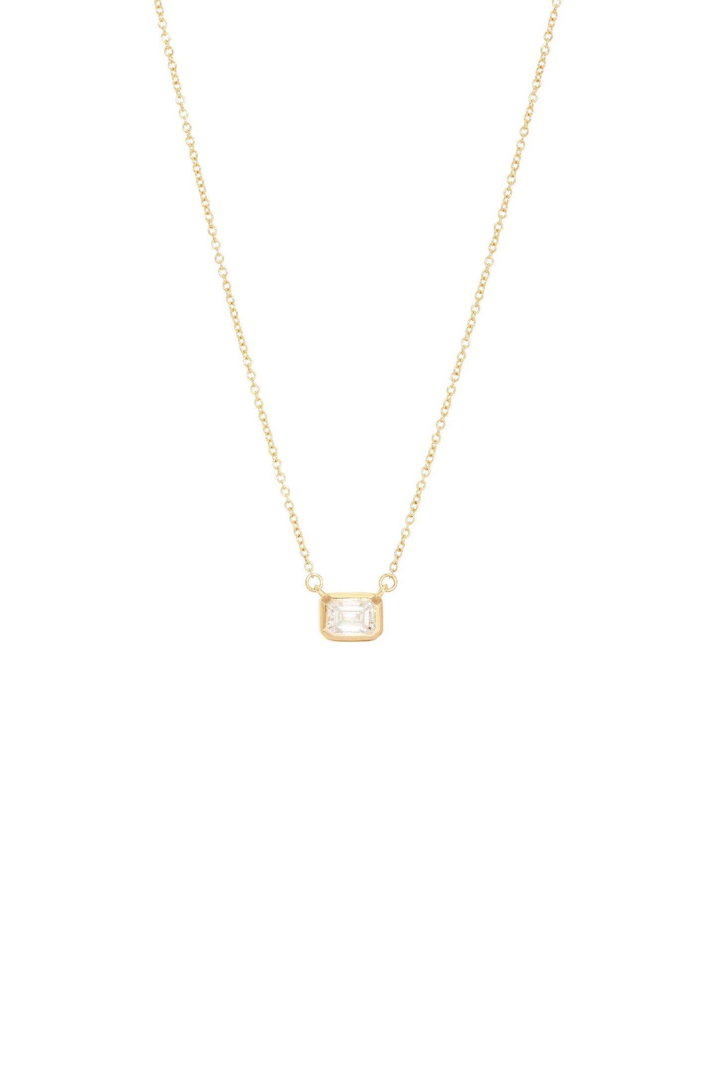 Emerald Cut Bezel-Set Necklace